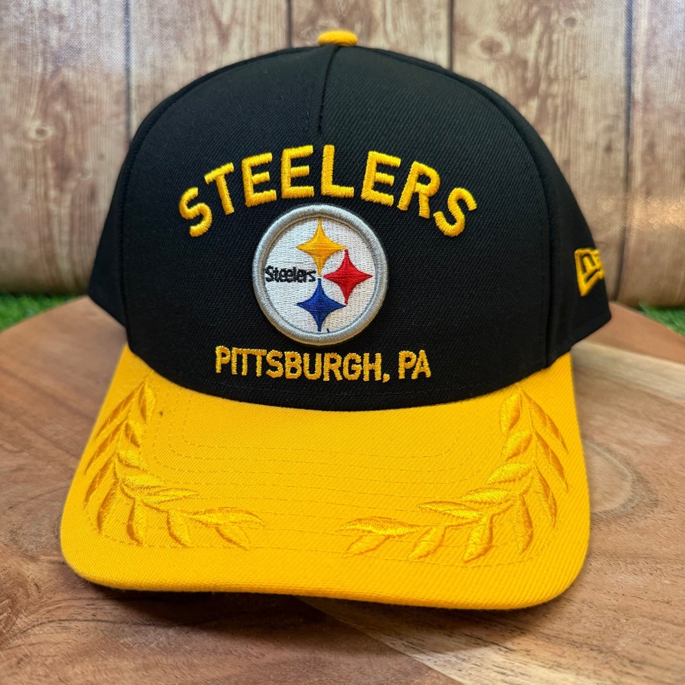 New Era 9FORTY Pittsburgh Steelers Hat Mens One Size Black Yellow Snapback NWT
